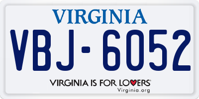 VA license plate VBJ6052
