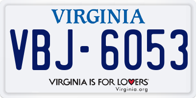 VA license plate VBJ6053