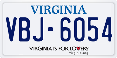 VA license plate VBJ6054