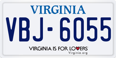 VA license plate VBJ6055