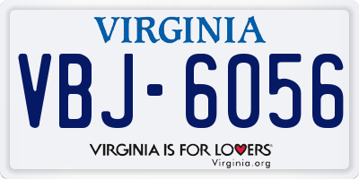 VA license plate VBJ6056