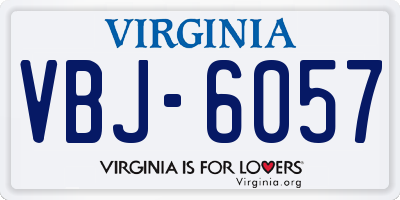 VA license plate VBJ6057