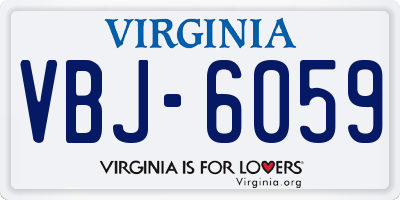 VA license plate VBJ6059