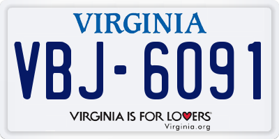 VA license plate VBJ6091