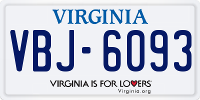VA license plate VBJ6093