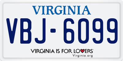 VA license plate VBJ6099