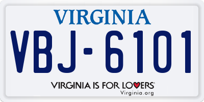 VA license plate VBJ6101