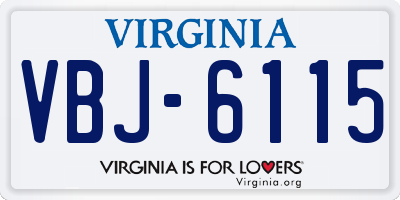 VA license plate VBJ6115