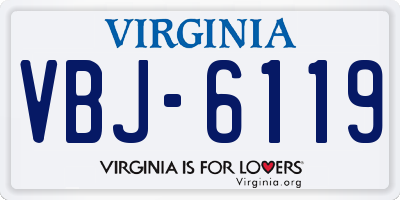 VA license plate VBJ6119
