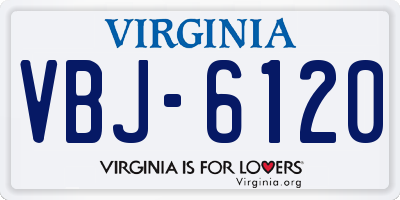 VA license plate VBJ6120