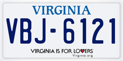 VA license plate VBJ6121