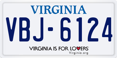 VA license plate VBJ6124