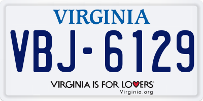 VA license plate VBJ6129