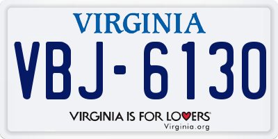 VA license plate VBJ6130