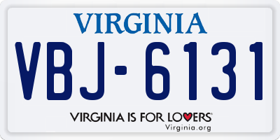 VA license plate VBJ6131