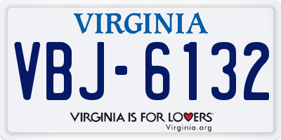 VA license plate VBJ6132