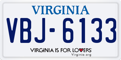 VA license plate VBJ6133