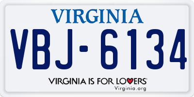 VA license plate VBJ6134