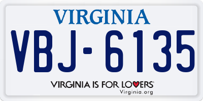 VA license plate VBJ6135