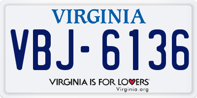 VA license plate VBJ6136