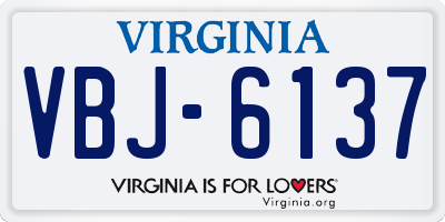 VA license plate VBJ6137