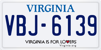VA license plate VBJ6139