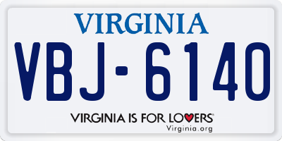 VA license plate VBJ6140