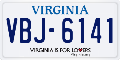 VA license plate VBJ6141