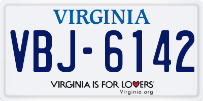VA license plate VBJ6142