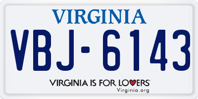 VA license plate VBJ6143