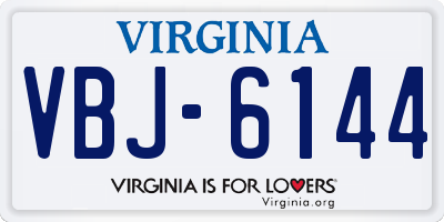 VA license plate VBJ6144