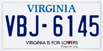 VA license plate VBJ6145