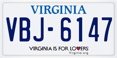 VA license plate VBJ6147