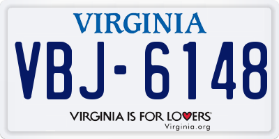 VA license plate VBJ6148