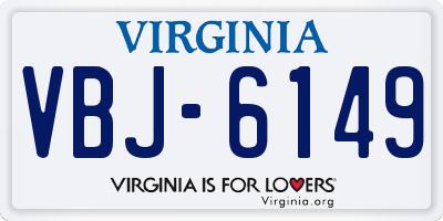VA license plate VBJ6149