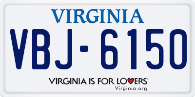 VA license plate VBJ6150