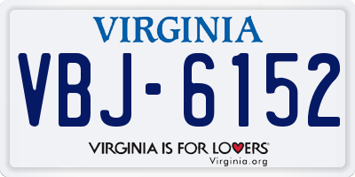 VA license plate VBJ6152