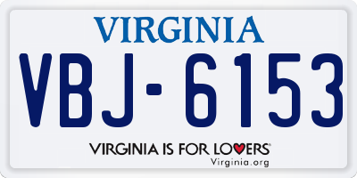 VA license plate VBJ6153