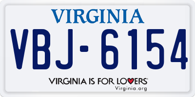 VA license plate VBJ6154