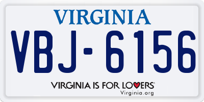 VA license plate VBJ6156