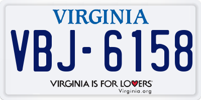 VA license plate VBJ6158