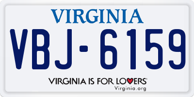 VA license plate VBJ6159