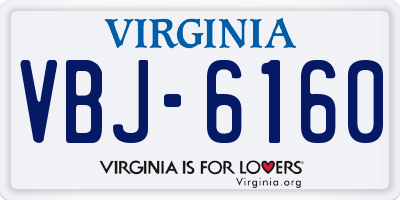 VA license plate VBJ6160