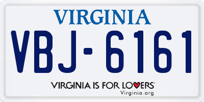 VA license plate VBJ6161