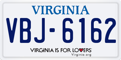 VA license plate VBJ6162