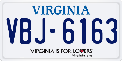 VA license plate VBJ6163