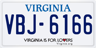 VA license plate VBJ6166