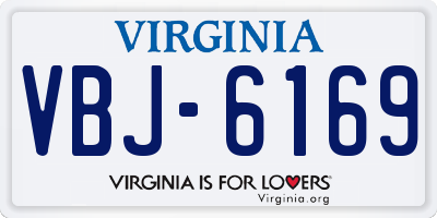 VA license plate VBJ6169