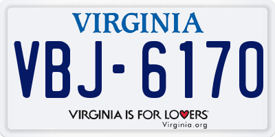 VA license plate VBJ6170