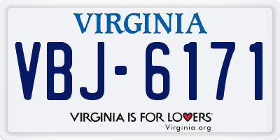 VA license plate VBJ6171
